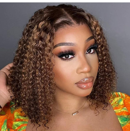 12" ombre 4/27 Human Hair Bob Wig
